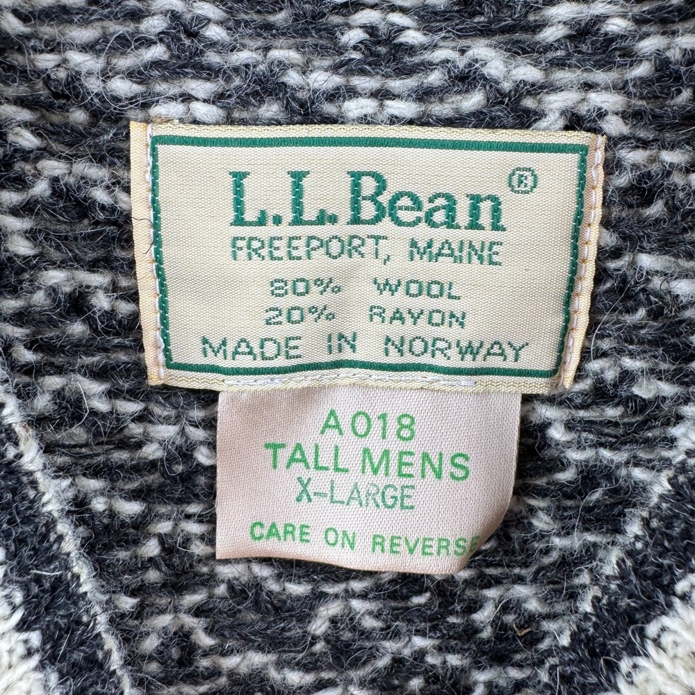 Vintage LL Bean Sweater Mens XLT Birdseye Wool Rayon Crewneck Fisherman Norway - Picture 4 of 12